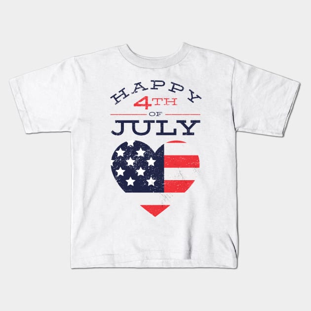 Happy 4th of July Kids T-Shirt by WPKs Design & Co